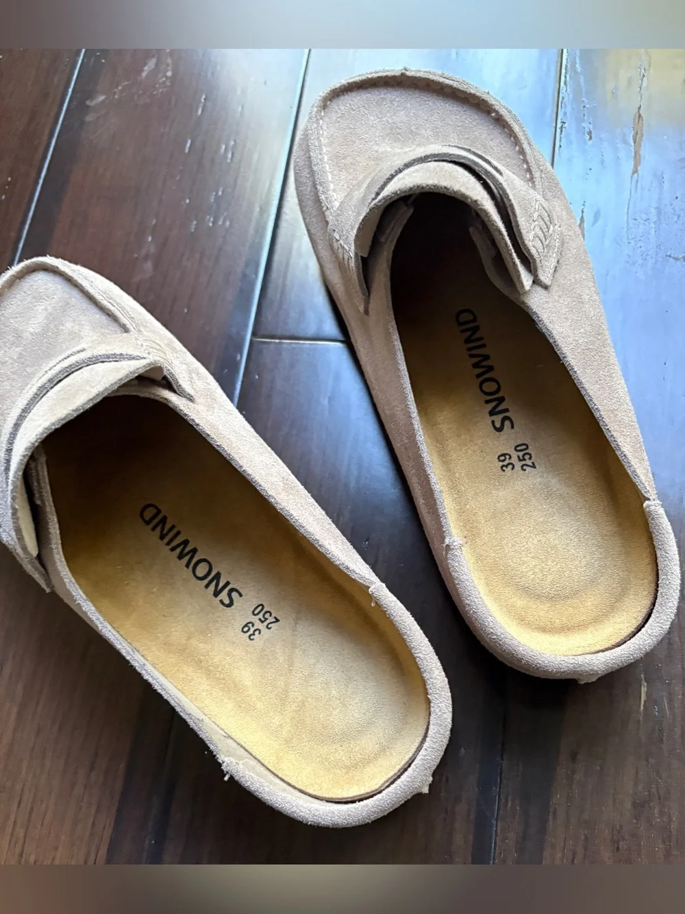 Snowind Suede Slip-On Loafers Taupe 39 (W8 M7) BOHO comfort Heritage Fall Clog